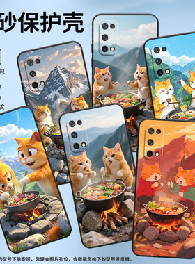 适用RealmeQ3i手机壳RMX2173高级感Q3超薄Q2软壳真我Q3s时尚RMX3142磨砂壳Q5防摔RMX3372橘猫吃火锅保护套