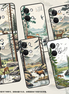 适用一加NordCE4手机壳Nord2T商务NordN10梅花鹿喝水GN2200硅胶OneplusNordCE耐磨CE2Lite全包CPH2467软壳