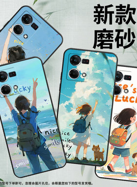 适用oppof1plus手机壳f15/f25pro/f3plus男女款f9创意f17比耶的女孩findx5lite面向大海的女孩findx3lite耐脏