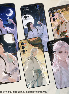 适用OPPOReno4手机壳10x纯黑色PCCM00商务0pp0Reno5K保护套Ace2古装男子Reno2高级PCKM70轻薄Reno5软壳