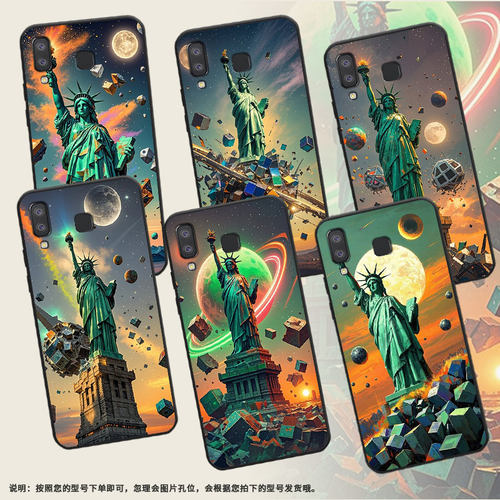 适用三星J6Plus手机壳C9Pro防摔SamsungJ4Plus自由女神像SM-J610FA9StarLite高级SM-G8870耐磨A21s保护套