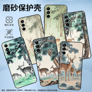 适用三星M02手机壳M21公鹿和母鹿SM M145F黑色M20硅胶M21s保护套 M105F全包边samsungM12磨砂壳M14防摔爆SM