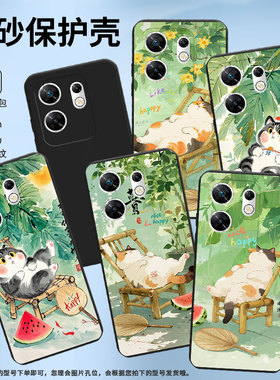 适用传音InfinixZero30手机壳Zero40高级感磨砂壳潮流竹椅上肥猫InfinixZeroUltra全包边X6860中国风保护套