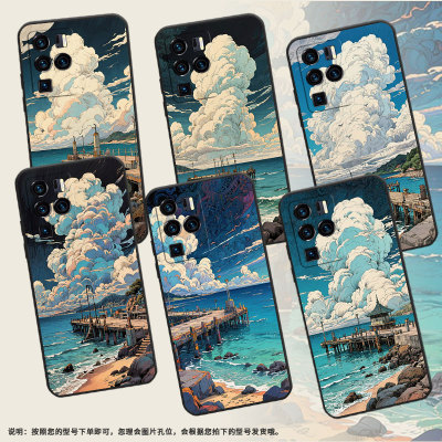 适用中兴Axon30Ultra手机壳超薄A2322防摔ZTEAxon40Ultra全包边中兴Axon40Pro海边码头Axon30Ultra保护套