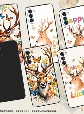 适用MOTOG5G手机壳高级感鹿头侧影G2022磨砂壳MOTOG5GPlus时尚摩托罗拉GPower2022中国风XT2113-2保护套