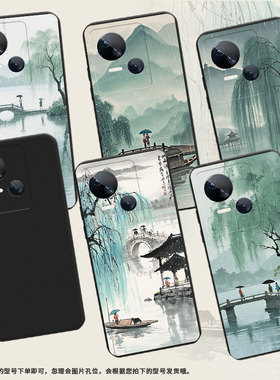 适用传音TecnoSpark10C手机壳高级西湖美景Spark10中国风磨砂壳TecnoSpark10Pro时尚潮流KI5k防摔保护套