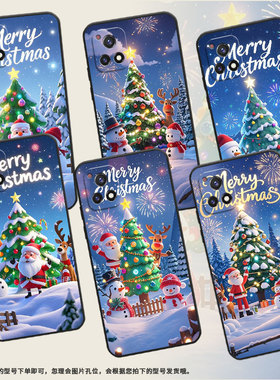 适用vivoY50手机壳Y50t高级V2031细外壳viviY52纯黑色Y53s商务V2164A男女款Y56时尚Y52s圣诞雪人保护套