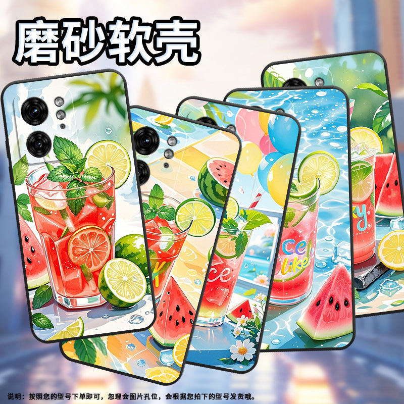 适用MOTOX30Pro手机壳XT2243-2西瓜薄荷冰饮S50NeoG85防摔Edge40Pro高级Edge30Fusion个性XT2401-2软壳保护套