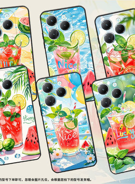 适用传音TecnoPova6Pro手机壳InfinixHot40硅胶Smart8保护套薄荷冰饮Pova3轻薄Li9高级X6525潮流软壳