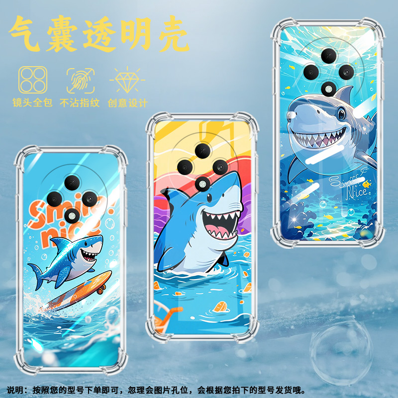 适用OPPOReno11F手机壳男女款OPPOReno12FS防摔OPPOReno12F鲨鱼OPPOReno13气囊壳OPPOReno13FS保护套