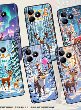 适用RealmeC30手机壳C65超薄RMX2180纯黑色C17防摔雪景麋鹿真我C20软壳RMX3261保护套C25高级硅胶男女款