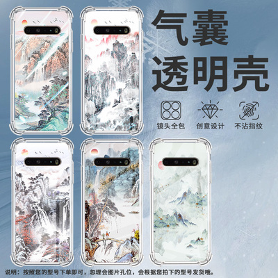 适用LGK61手机壳硅胶LGK71全包边山水画中国风LGV60气囊壳防摔LGStylo6高级感商务简约时尚潮流保护套