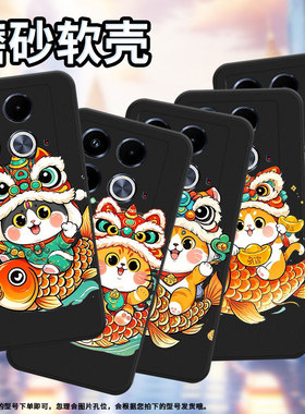 适用传音InfinixNote40Pro+手机壳Note40Pro磨砂壳InfinixNote40高级感锦鲤上的猫中国风X6851潮流保护套