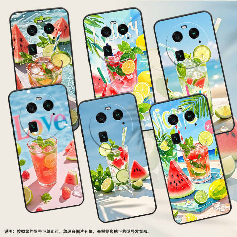 适用OPPOFindX6手机壳A2Pro商务西瓜冰饮全包边0pp0A98细外壳FindX2耐磨OPPOFindX5Pro硅胶PHZ110保护套