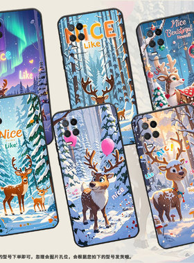 适用RealmeNarzo30手机壳NarzoN53黑色RMX3430雪景里的鹿真我Narzo50i保护套50iPrime防摔RMX3761硅胶软壳