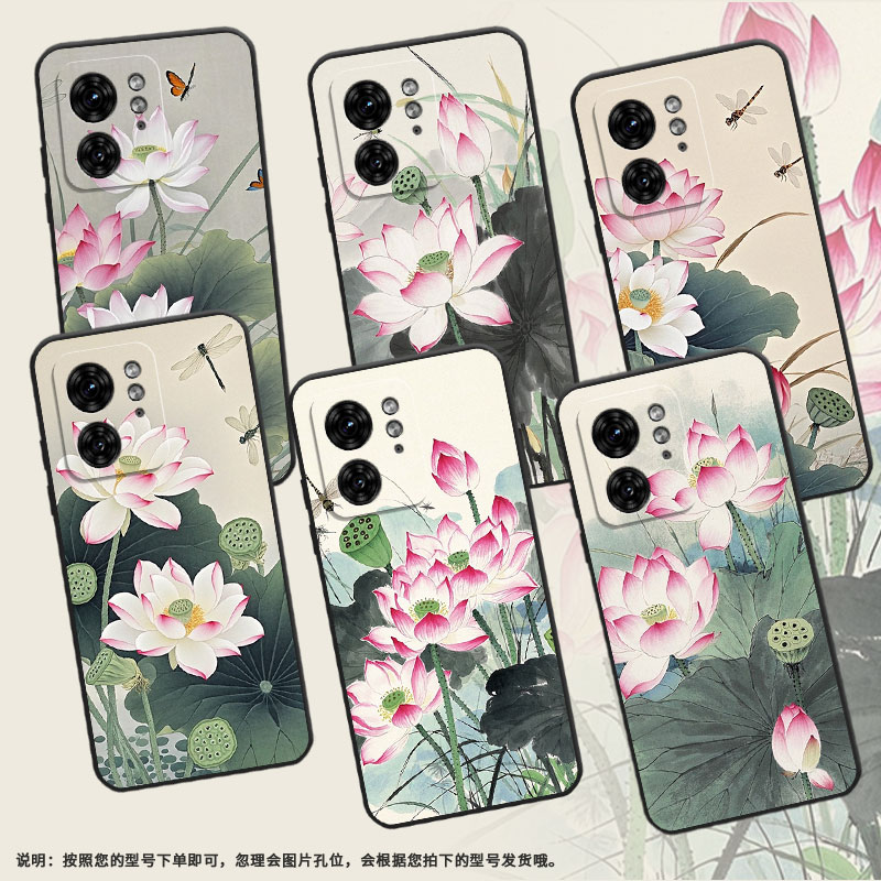 适用MOTOX30Pro手机壳XT2243-2盛开的莲花S50Neo摩托罗拉G85防摔Edge40高级50Pro个性XT2401-2软壳保护套