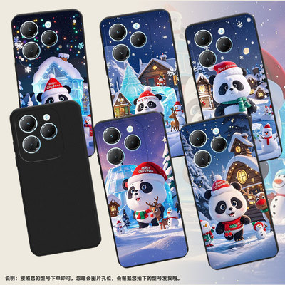 适用传音InfinixHot40Pro手机壳Hot30PlayNFC磨砂壳潮流Q版大熊猫InfinixHot40i商务Hot30Play防摔保护套