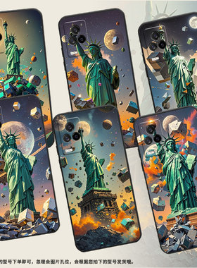 适用iqoo8手机壳iqoo3男女v2024a商务iqoo7磨砂壳iqoo9黑色iqoo9se全包v2304a硅胶iqoo11s自由女神像保护套