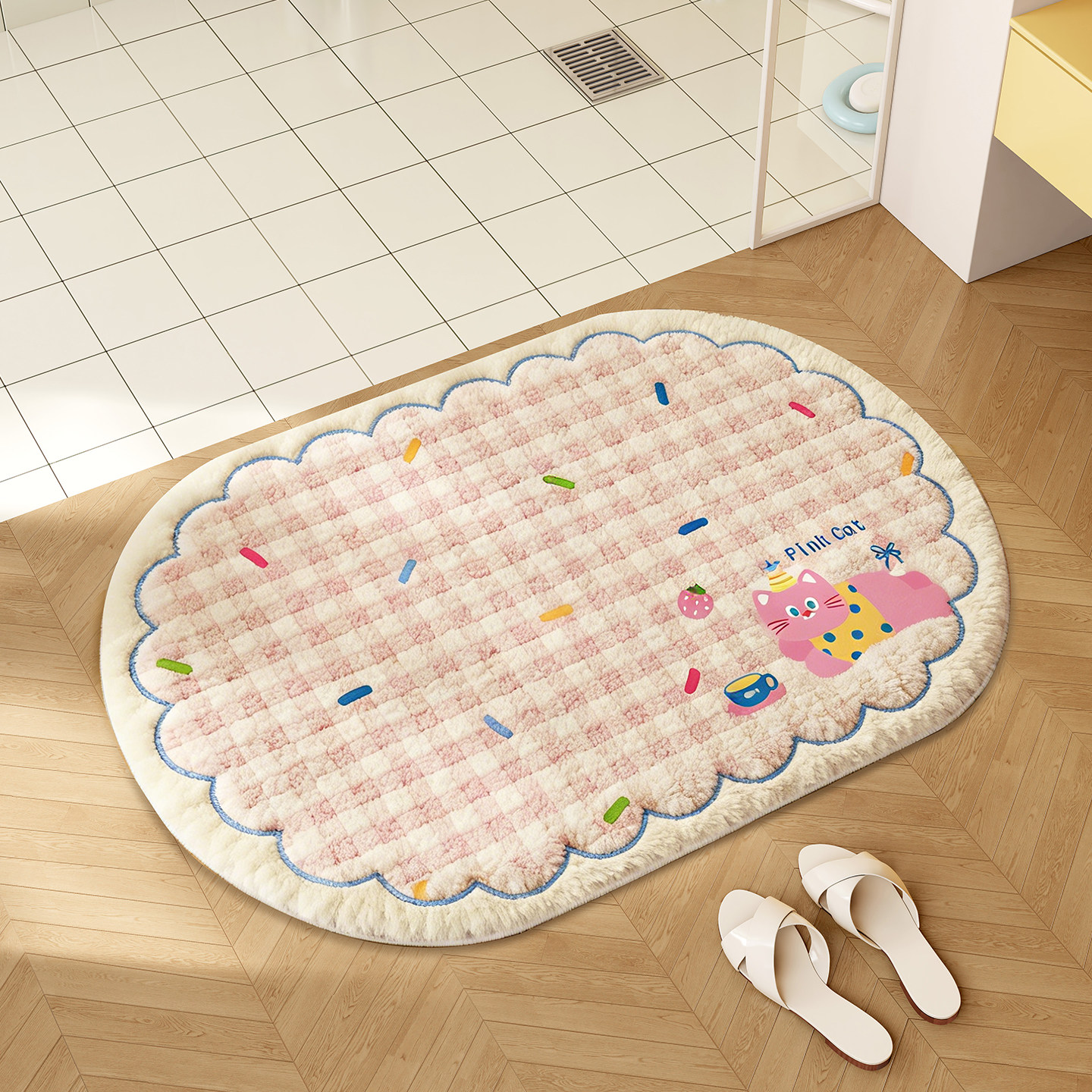 卡通浴室地垫2026新款仿羊绒加厚吸水防滑脚垫厕所卫生间门口地毯,居家布艺,家用脚垫,淘宝优惠券,粉丝福利购,淘宝优惠卷