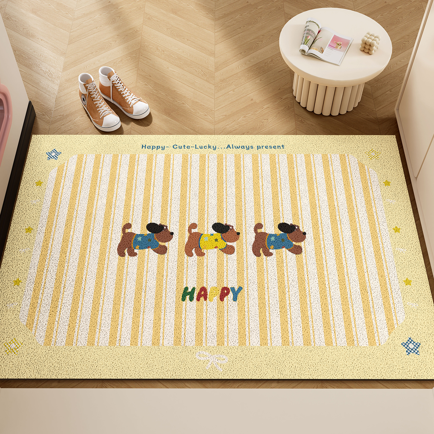 多巴胺小狗入户门地垫丝圈脚垫