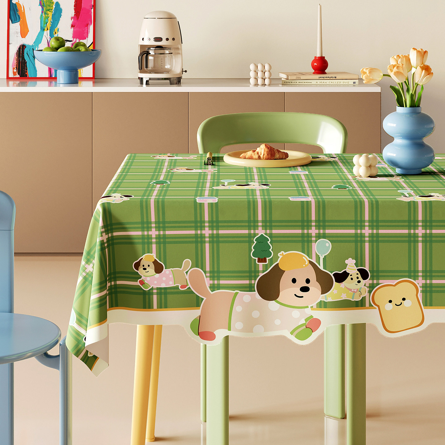 多巴胺餐桌布2025新款盖布防水防烫免洗卡通桌垫异形客厅茶几台布,居家布艺,桌布,淘宝优惠券,粉丝福利购,淘宝优惠卷