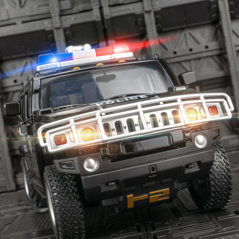 1:24仿真大号suv公安特警合金汽车模型声光回力儿童男孩礼物玩具