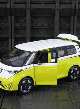 1:24仿真大众ID. Buzz合金旅行巴士模型商务车汽车摆件礼物送男生