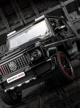 1:24仿真巴博斯G800汽车模型合金车模声光回力儿童玩具车七开门车