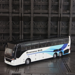 30仿真商务长途豪华旅行大巴士合金车模型回力声光玩具男孩礼物