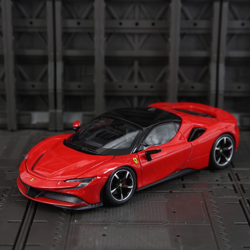 1:24仿真法拉利SF90 Stradale合金汽车模型摆件收藏车门可开跑车