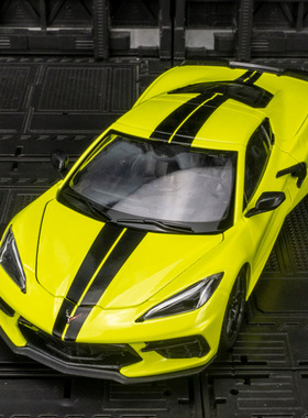 1:24仿真克尔维特C8雪佛兰2020Corvette Stingray Coupe合金车模