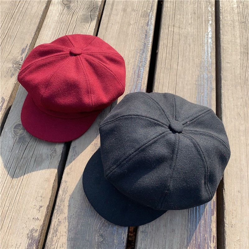 适合小头围的帽子女秋冬2024新款浅顶复古八角帽52cm百搭贝雷帽xs