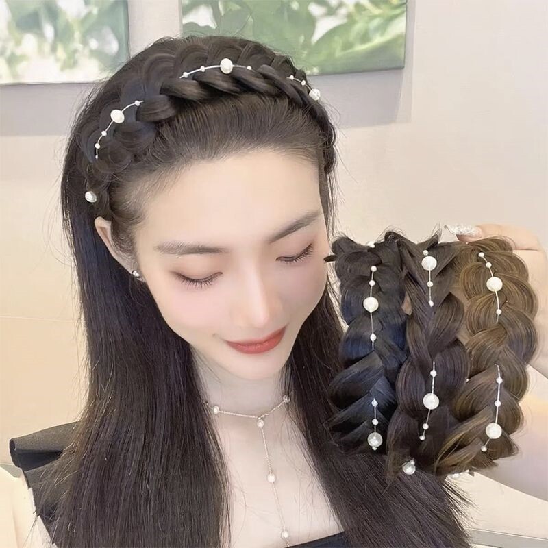 2024年新款鱼骨辫一体麻花辫假发发箍女发卡发捆压发编发头箍头饰