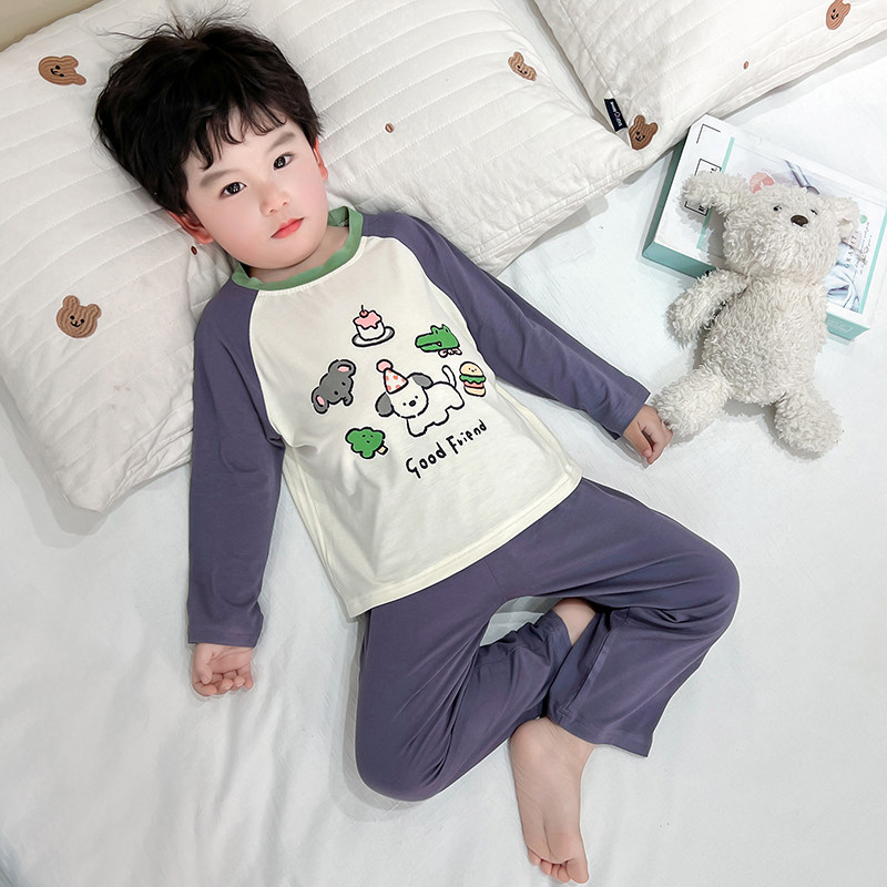 男童睡衣春款2025新款儿童春秋季纯棉长袖家居服男孩宝宝卡通套装,童装/婴儿装/亲子装,家居服套装,淘宝优惠券,粉丝福利购,淘宝优惠卷