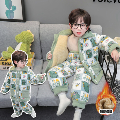 加绒加厚款宝宝儿童季家居服
