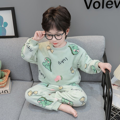 新款卡通加厚男宝宝家居服