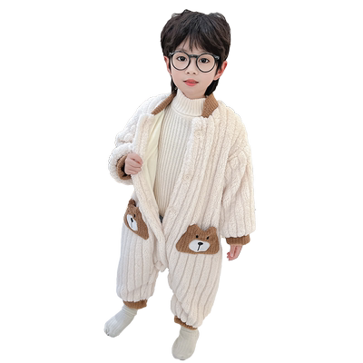 防着凉小孩双层加厚珊瑚绒睡袋