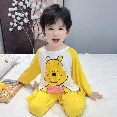 夏季薄款空调冰丝小童儿童家居服