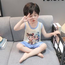 男童睡衣莫代尔夏季2025新款哪吒背心短裤男宝宝空调服儿童家居服