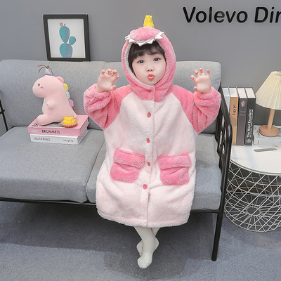 法兰绒睡衣儿童可外穿家居服