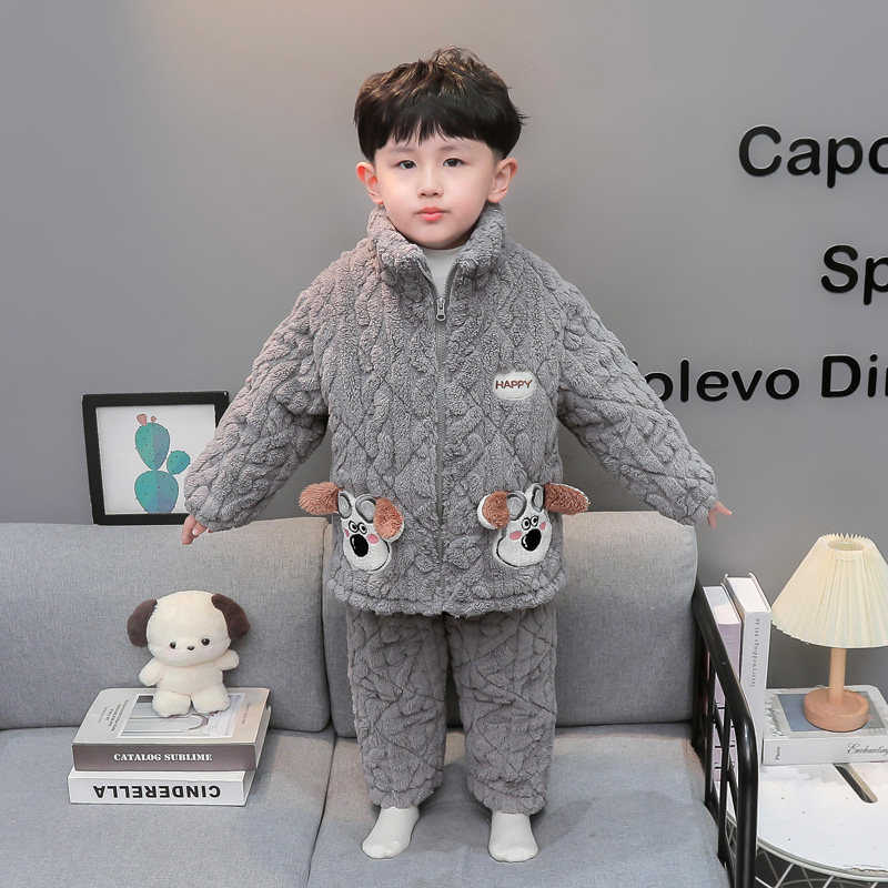 男童加厚睡衣三层夹棉冬季男宝保暖立领珊瑚绒儿童拉链家居服套装,童装/婴儿装/亲子装,家居服套装,淘宝优惠券,粉丝福利购,淘宝优惠卷
