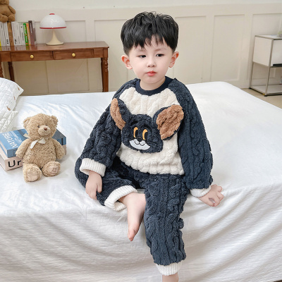 小童男宝男孩保暖家居服套头