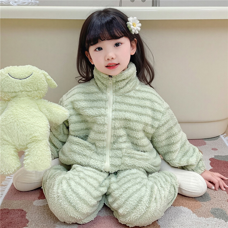 女童睡衣秋冬季儿童珊瑚绒家居服