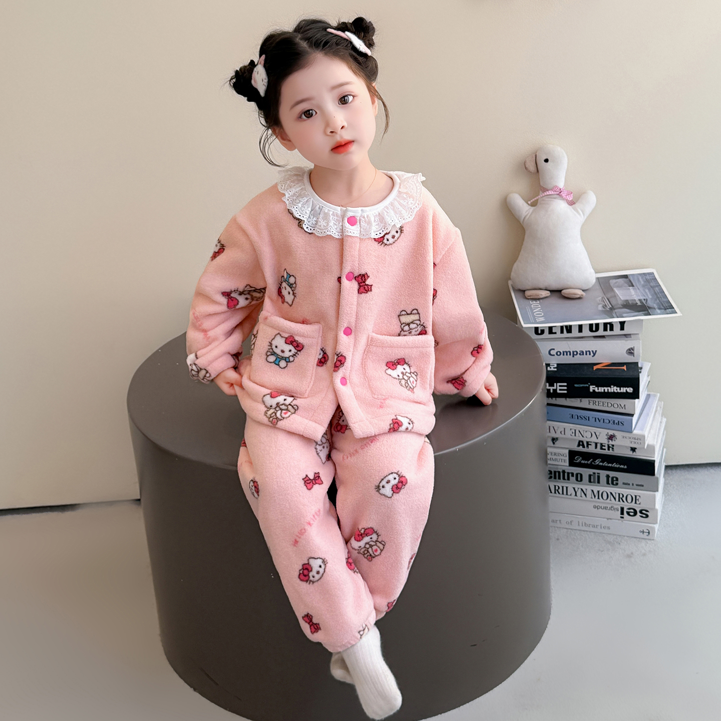 女童睡衣套装2025新款秋冬