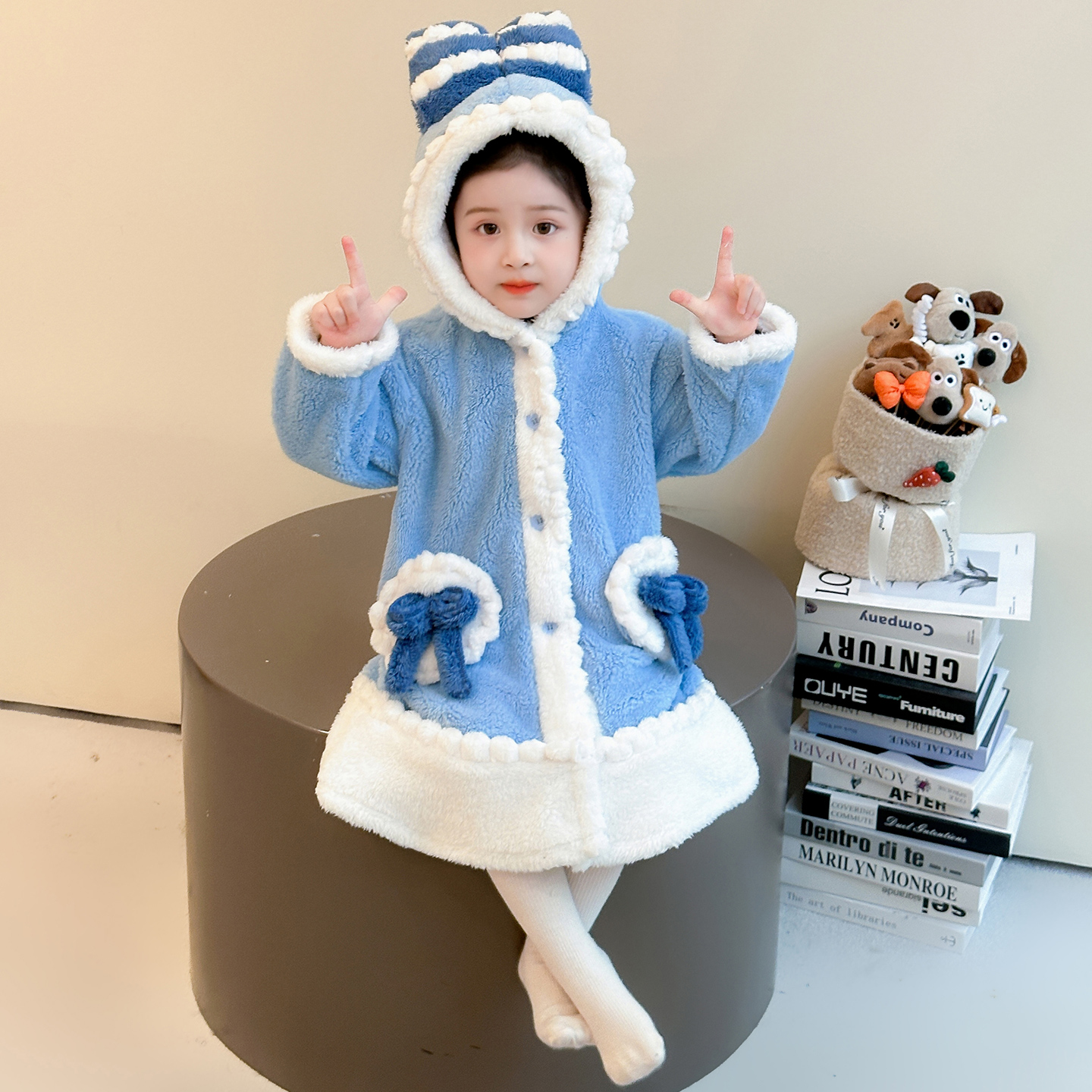 女童睡衣秋冬季雪肤绒加厚珊瑚绒