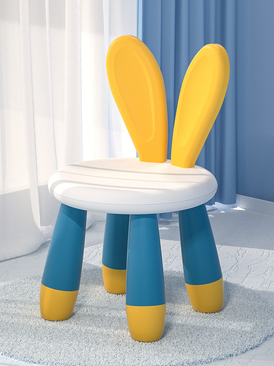 veebee儿童塑料靠背椅子套装加厚宝宝幼儿园家用防摔小板凳子一岁