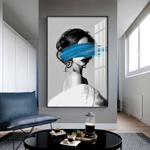 现代简约人物装 饰画轻奢玄关走廊尽头壁画北欧风客厅背景墙挂画