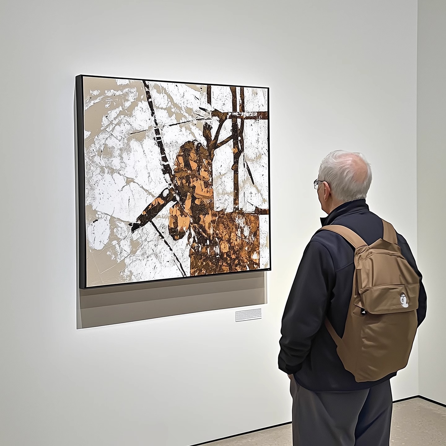 《岁月静隐》意式轻奢高级感酒店挂画赵无极抽象肌理感客厅装饰画