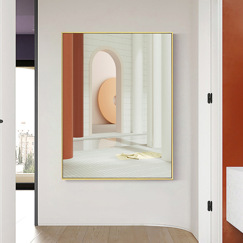 建筑趣意 现代简约玄关装饰画3D立体空间抽象建筑挂画北欧走廊画图片
