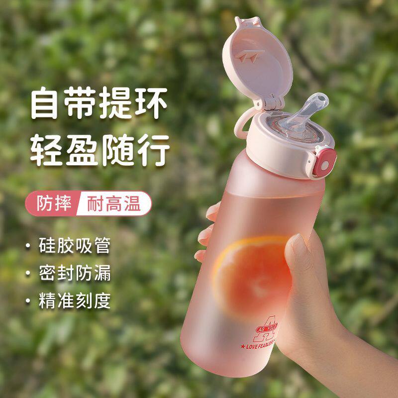 吸管水杯女生大容量夏季耐高温塑料防摔便携儿童学生磨砂成人杯子